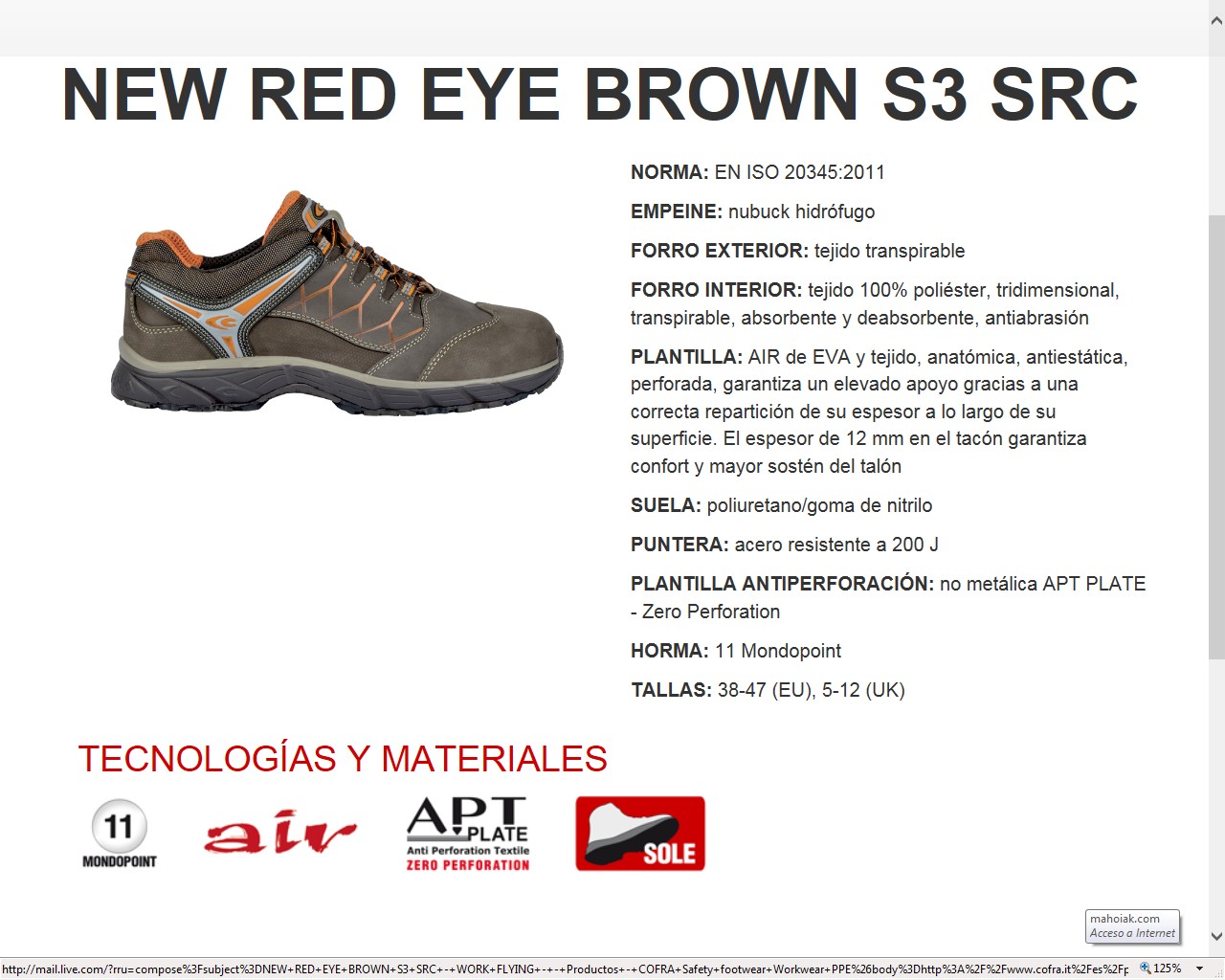 RUNNING - - Productos - COFRA Safety footwear Workwear PPE