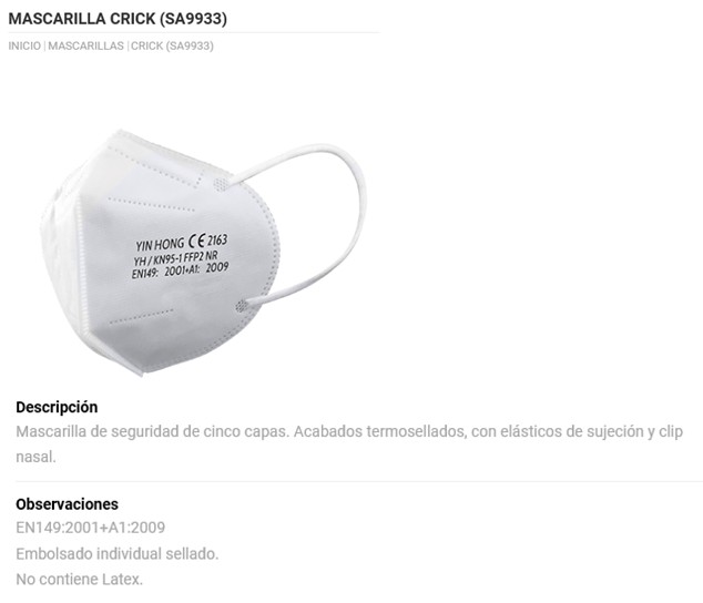 Mascarillas Quke FFP3 - con clip nasal, certificacion CE 0099, caja 10uds